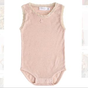 Tocoto Vintage Dusty Rose Ribbed Tank Bodysuit